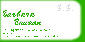 barbara bauman business card